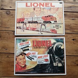 Lionel Train Vintage Looking Metal Wall Art Set of 2